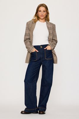 Jeans a Gamba Larga Lunghi con Cuciture a Frusta The Colette di Maeve