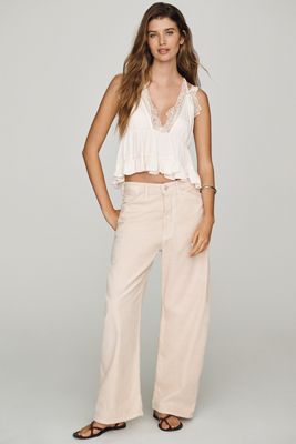 The Kayden Cord Mid-Rise Barrel Trousers by Pilcro