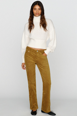 Pilcro Corduroy Low Rise Bootcut Jeans In Beige