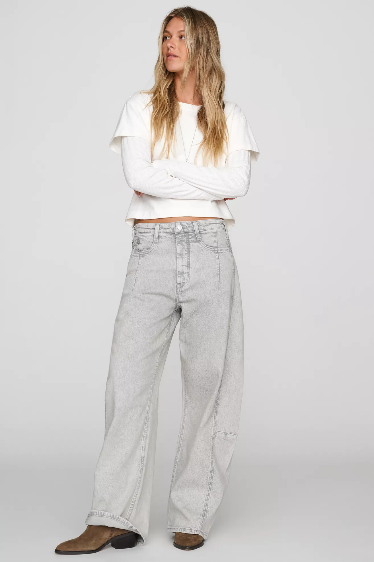 Pilcro Heritage Curve High Rise Barrel Leg Jeans