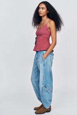Pilcro Kaye Mid-Rise Tapered-Leg Jeans