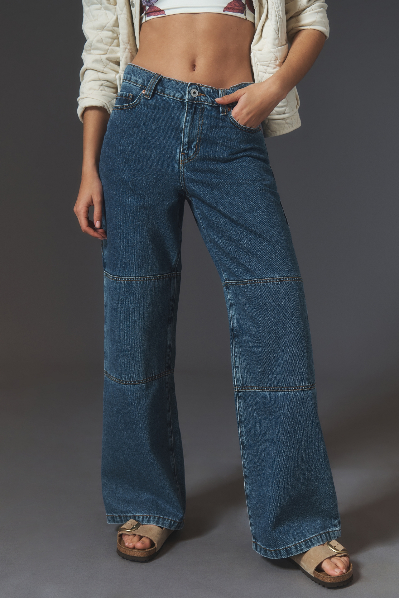 Outland Denim Bianca Mid-Rise Wide-Leg Jeans