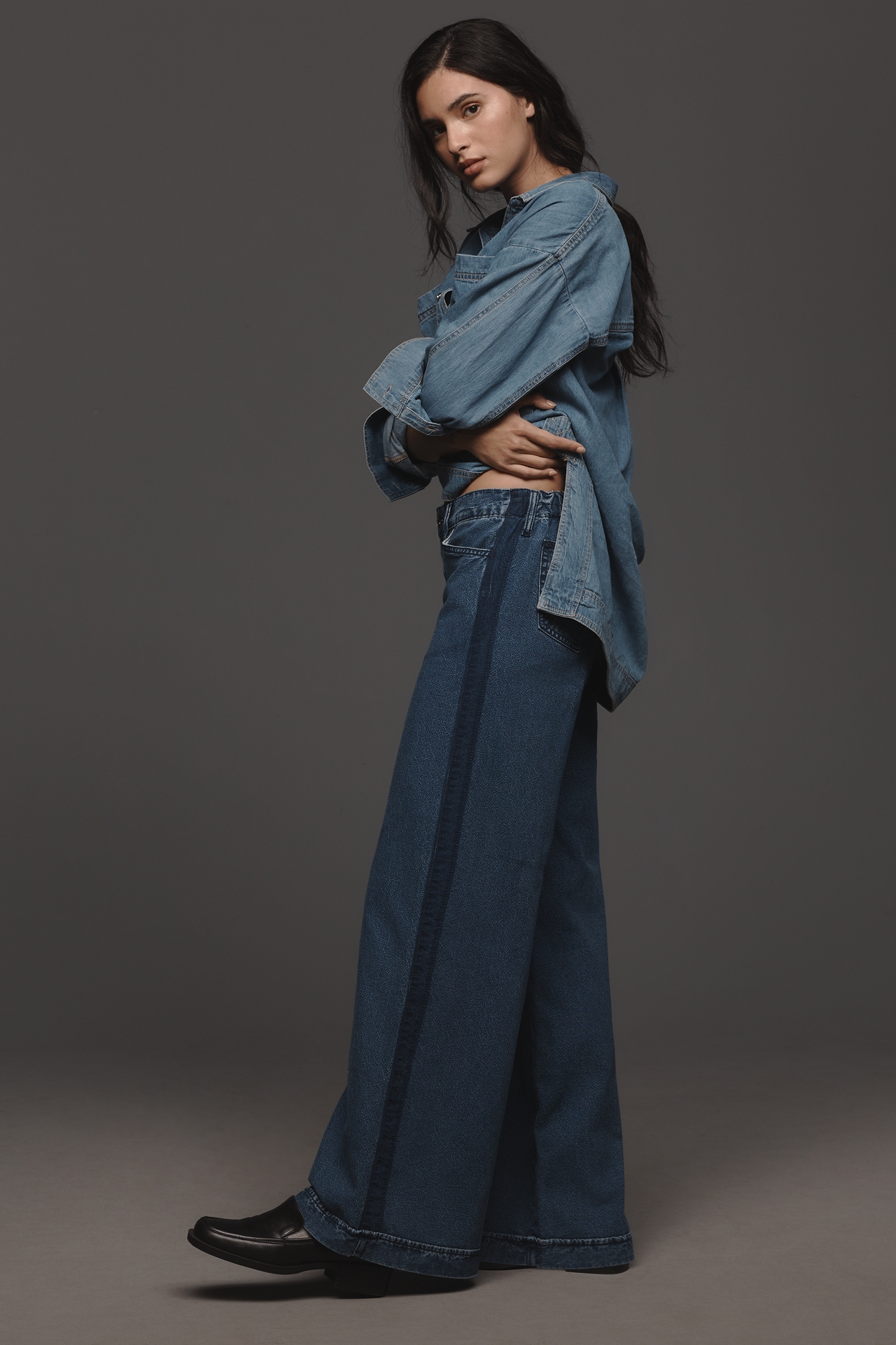 Outland Denim Leigh Mid-Rise Wide-Leg Jeans