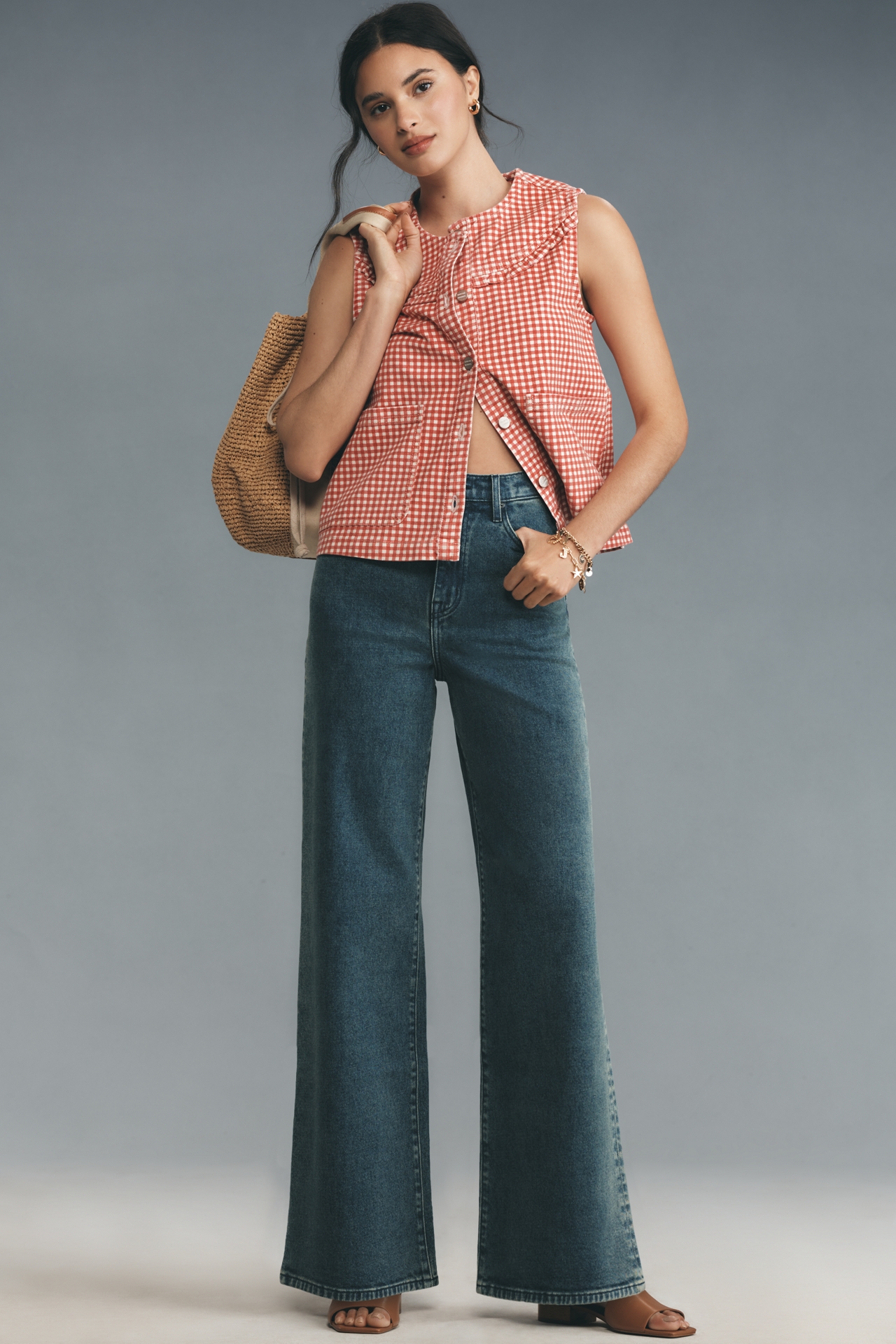 Outland Denim Ellie High-Rise Wide Leg Jeans