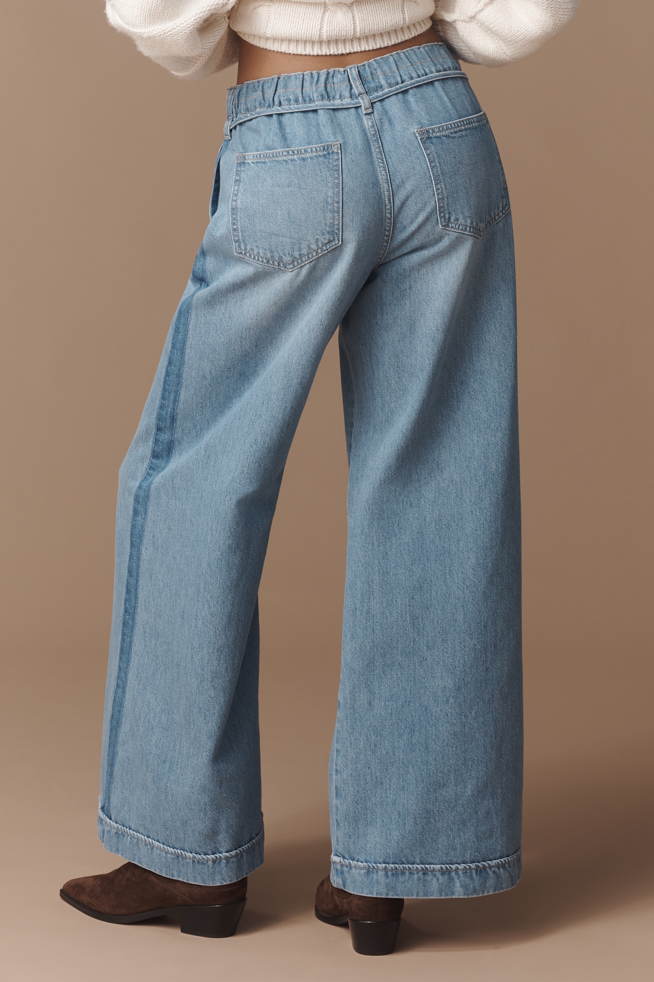 Outland Denim Lotus Mid-Rise Wide-Leg Jeans