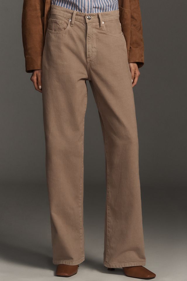 Outland Denim Olive Mid-Rise Wide-Leg Jeans #1