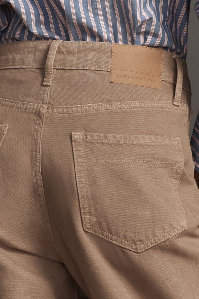 Outland Denim Olive Mid-Rise Wide-Leg Jeans #4