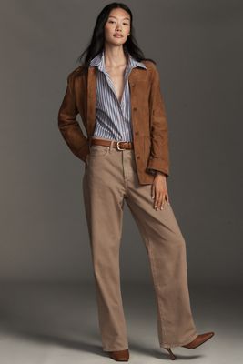 Outland Denim Olive Mid-Rise Wide-Leg Jeans