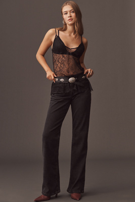 Outland Denim Effie Mid-rise Flare Jeans In Black