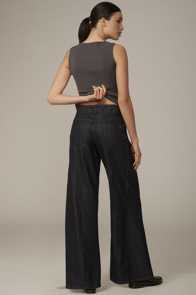 The Adi Mid-Rise Frayed Relaxed Flare Pants by Pilcro: Sparkle Edition #2