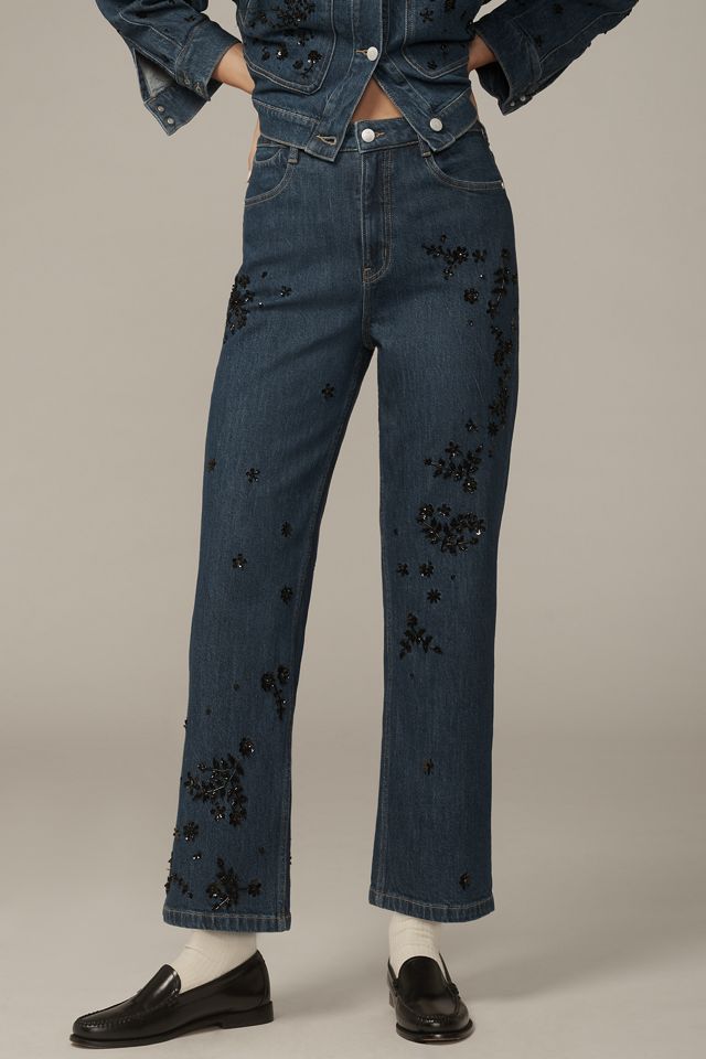The Annie High-Rise Straight-Leg Jeans by Pilcro: Embellished Edition #1