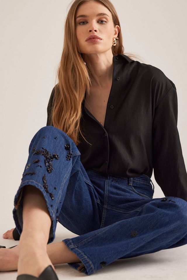 The Annie High-Rise Straight-Leg Jeans by Pilcro: Embellished Edition #3