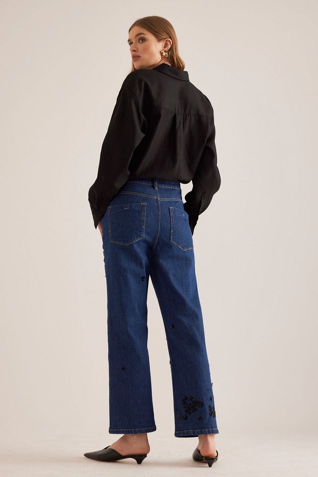 The Annie High-Rise Straight-Leg Jeans by Pilcro: Embellished Edition #1