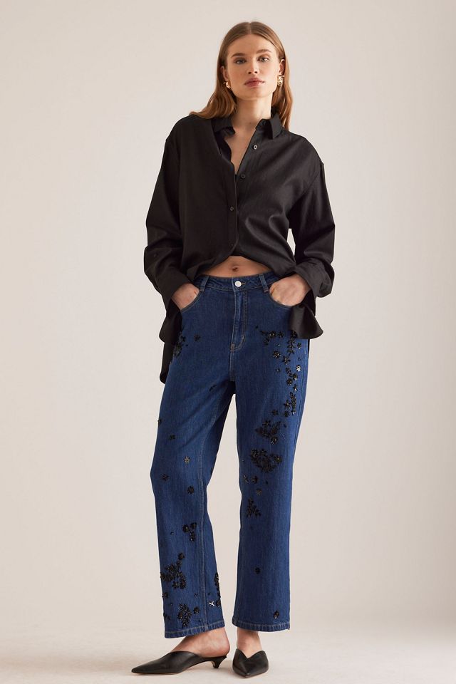 The Annie High-Rise Straight-Leg Jeans by Pilcro: Embellished Edition #2