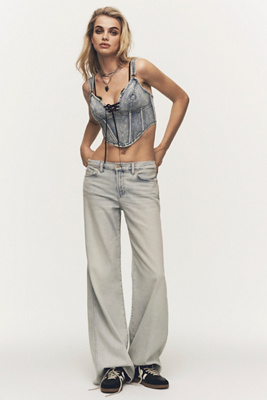 7 For All Mankind Lotta High-rise Wide-leg Jeans In Blue