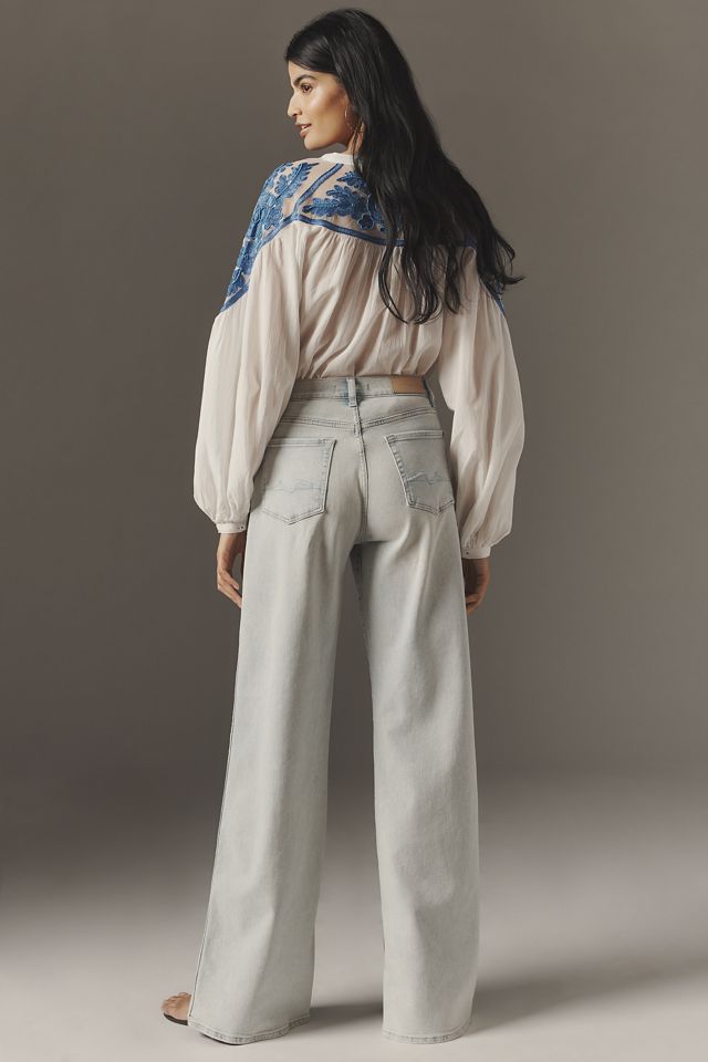 7 For All Mankind Lotta High-Rise Wide-Leg Jeans #3