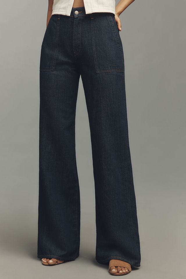 7 For All Mankind Lotta Linen Blend High-Rise Wide-Leg Jeans #2
