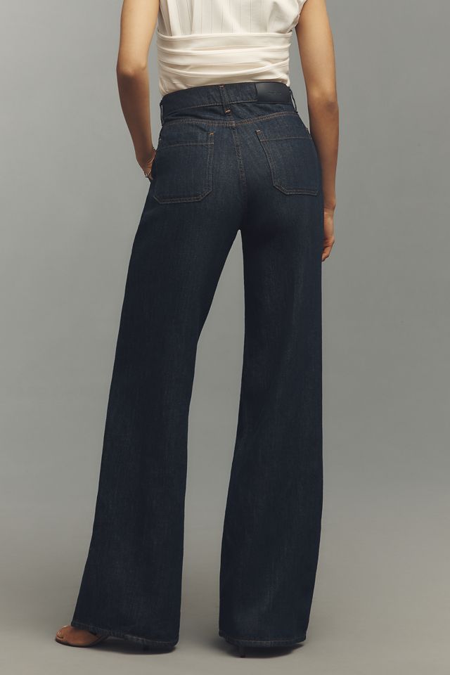 7 For All Mankind Lotta Linen Blend High-Rise Wide-Leg Jeans #4