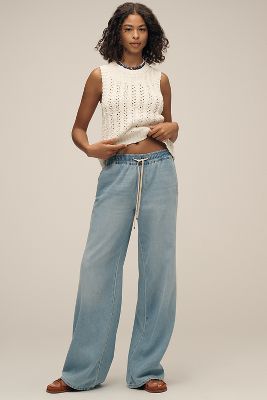 7 For All Mankind High-rise Wide-leg Pull-on Jeans