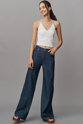 7 For All Mankind Lotta High-rise Wide-leg Jeans In Blue