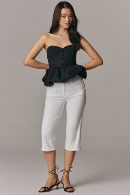 7 For All Mankind High-rise Capri Jeans In White