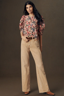 7 For All Mankind Twisted Bonnie High-rise Jeans In Nude
