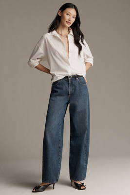 7 For All Mankind Twisted Bonnie High-rise Barrel Jeans In Blue