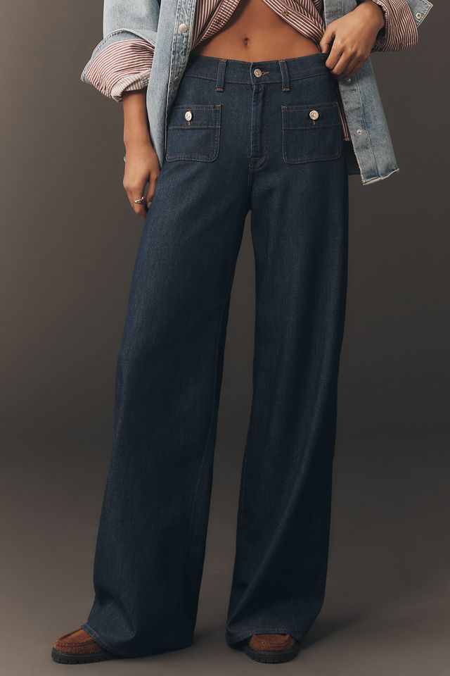 7 For All Mankind Lotta High-Rise Wide-Leg Jeans #1
