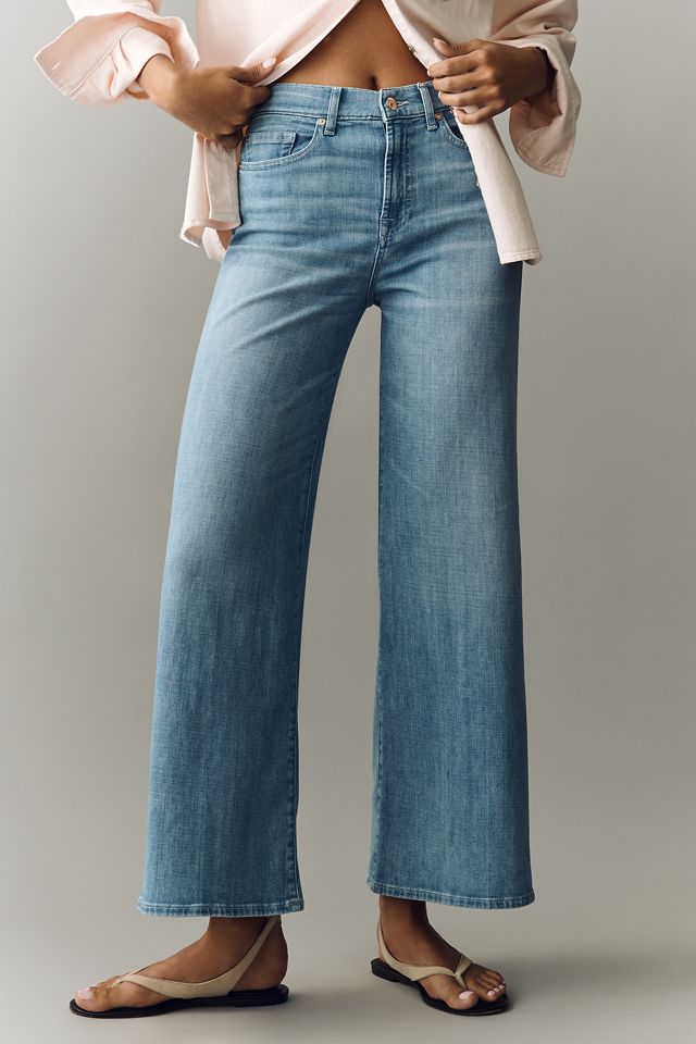 7 For All Mankind Lotta Ankle High-Rise Wide-Leg Jeans #1