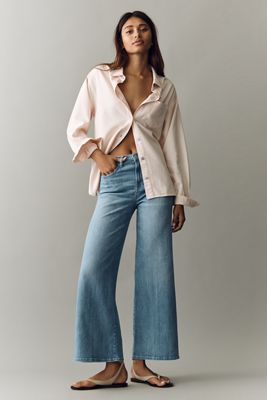 7 For All Mankind Lotta Ankle High-Rise Wide-Leg Jeans