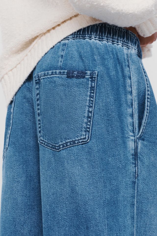 7 For All Mankind Petite Wide-Leg Pull-On Jeans #4