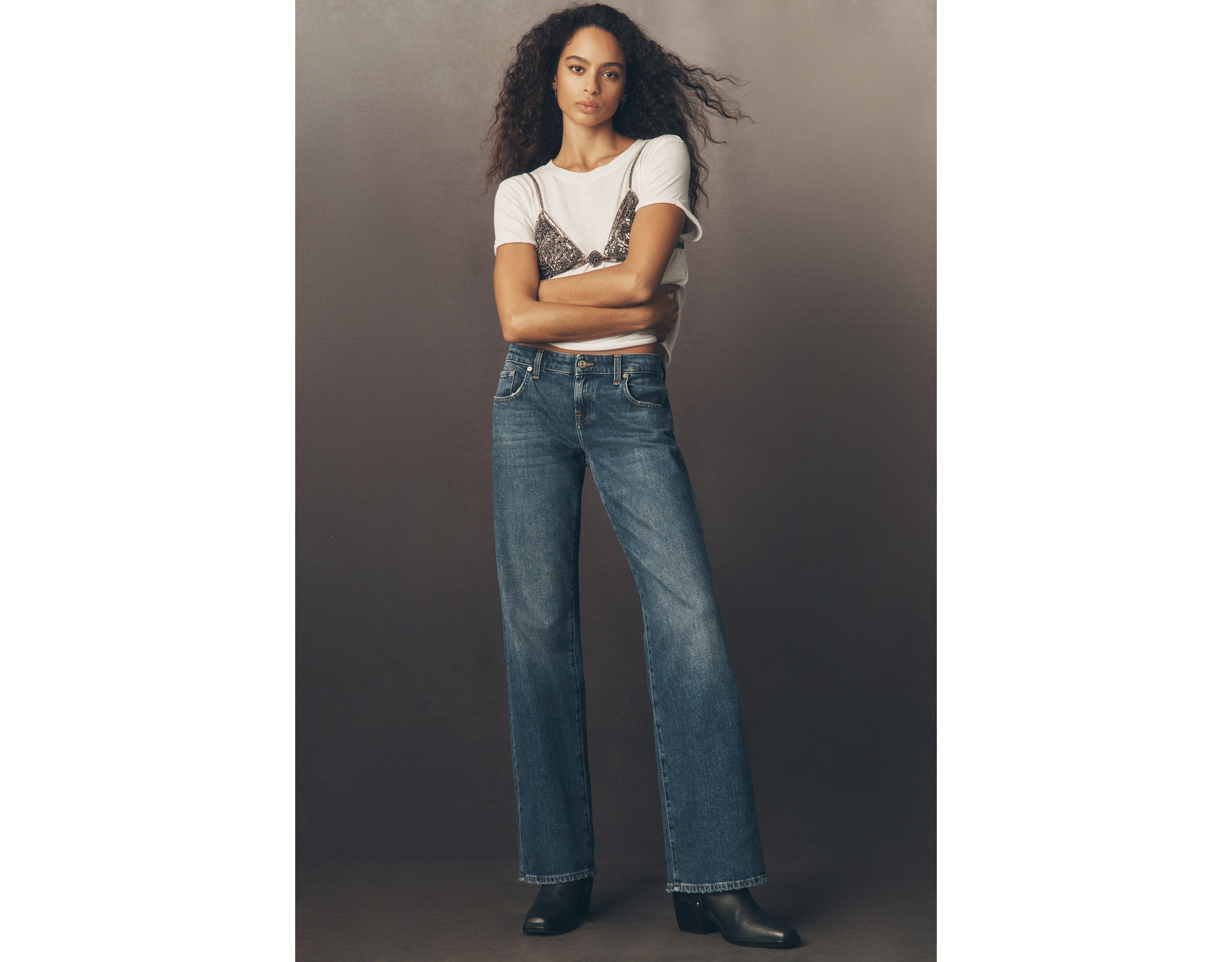 7 For All Mankind Low-Rise Straight-Leg Jeans