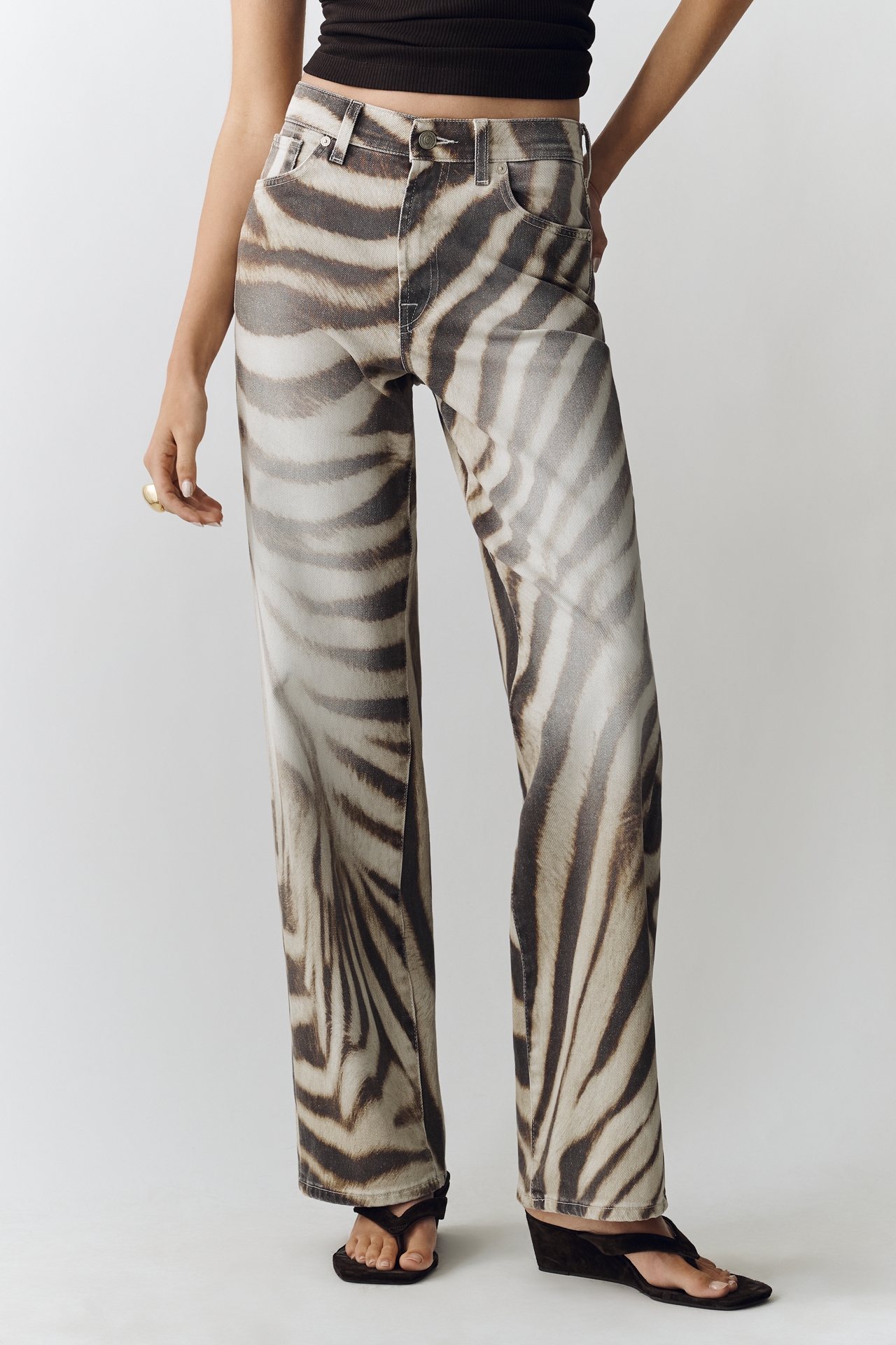 7 For All Mankind Stovepipe High-Rise Straight-Leg Jeans