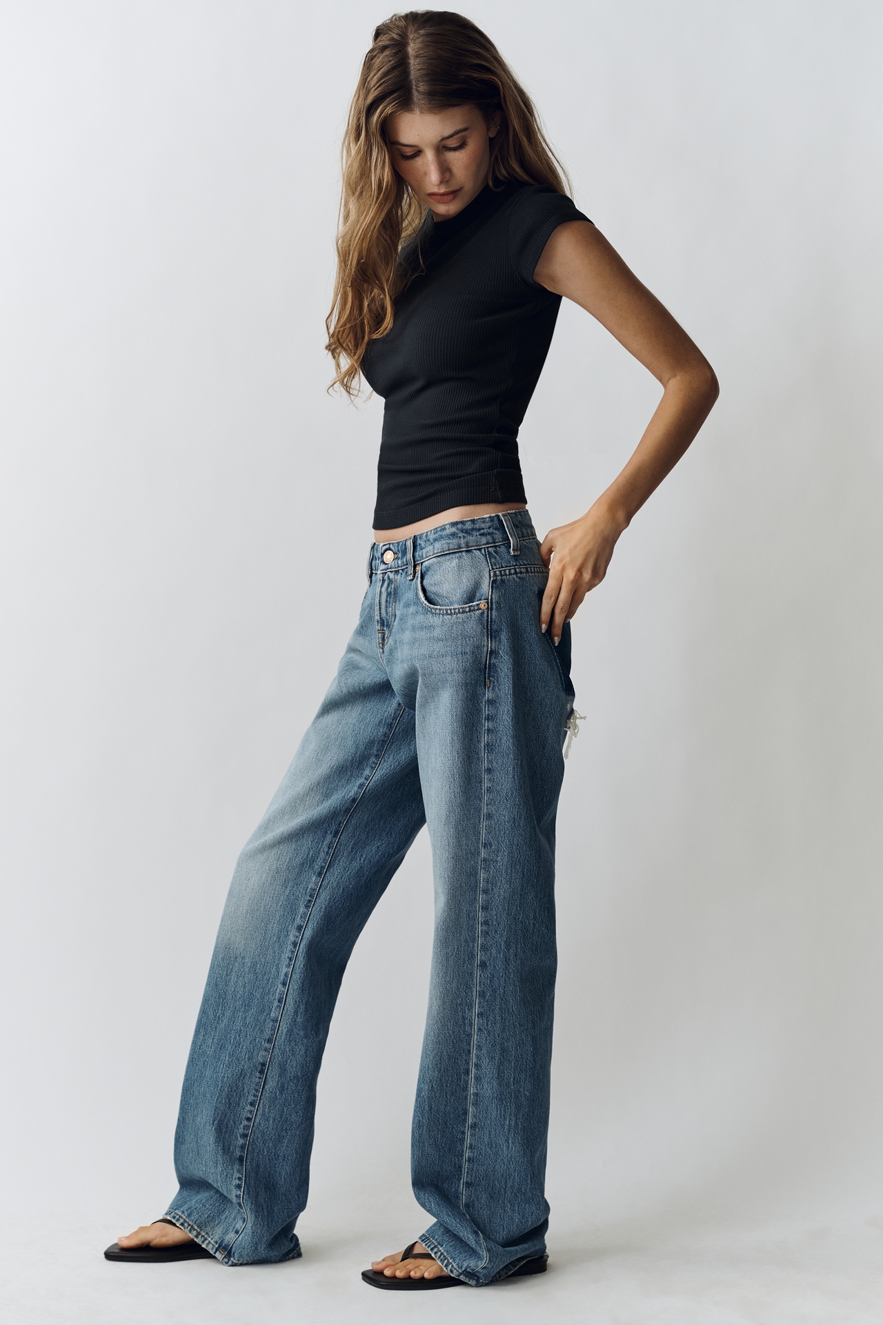 7 For All Mankind Low-Rise Straight-Leg Jeans