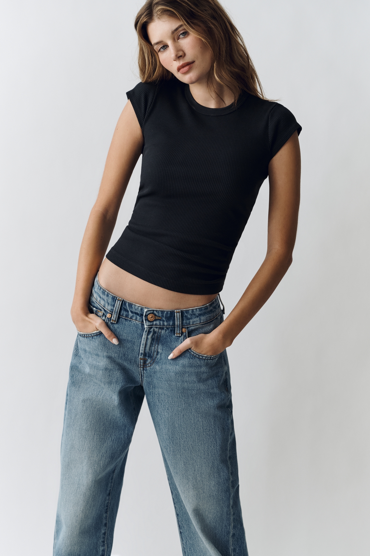 7 For All Mankind Low-Rise Straight-Leg Jeans