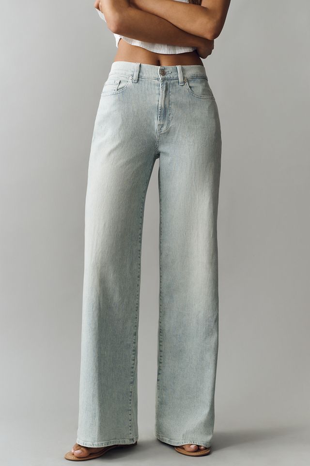 7 For All Mankind Lotta High-Rise Wide-Leg Stripe Jeans #1