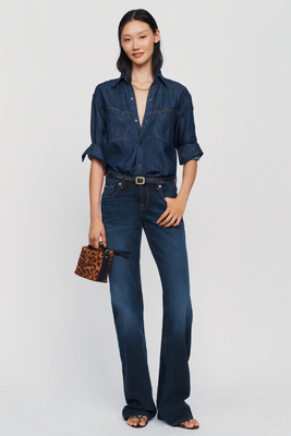 7 For All Mankind Low Rise Straight Leg Jeans by Anthropologie