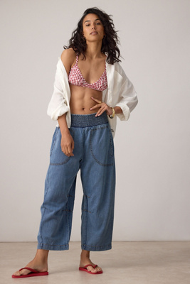 The Reese Smocked Pull-On Barrel Trousers