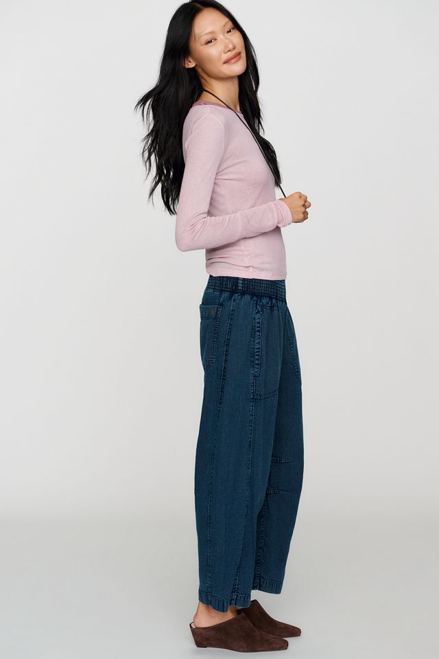 Pilcro Reese Smocked Pull On Barrel Jeans #1