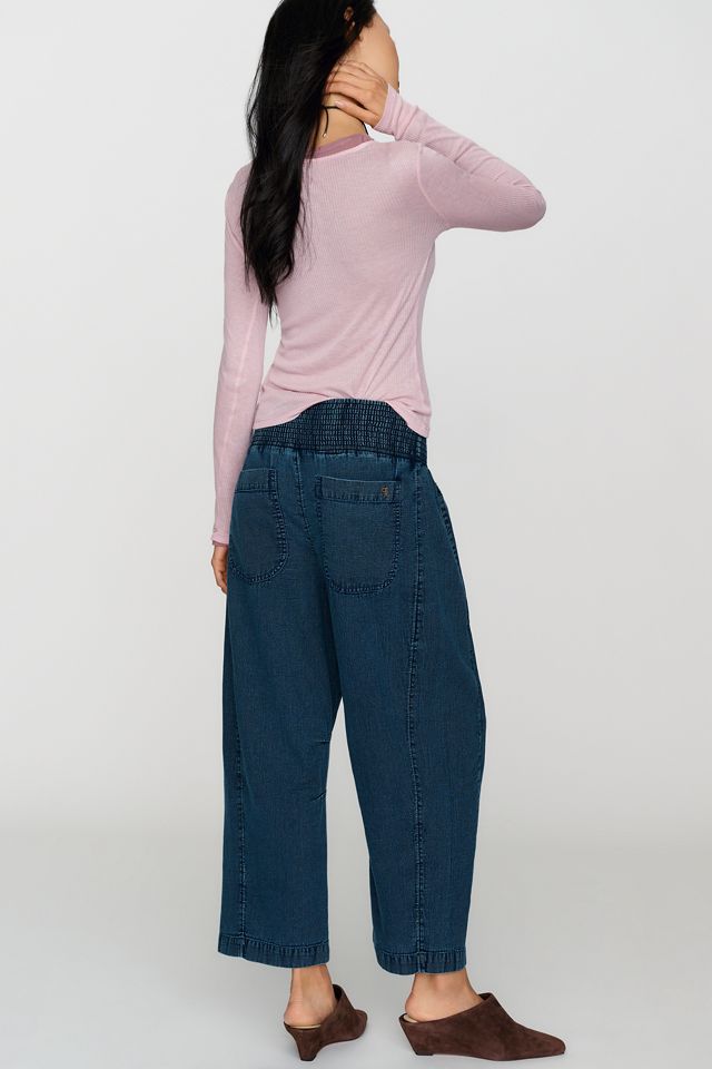 Pilcro Reese Smocked Pull On Barrel Jeans #3