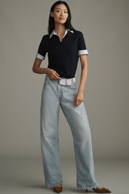 High-Rise Barrel Jeans