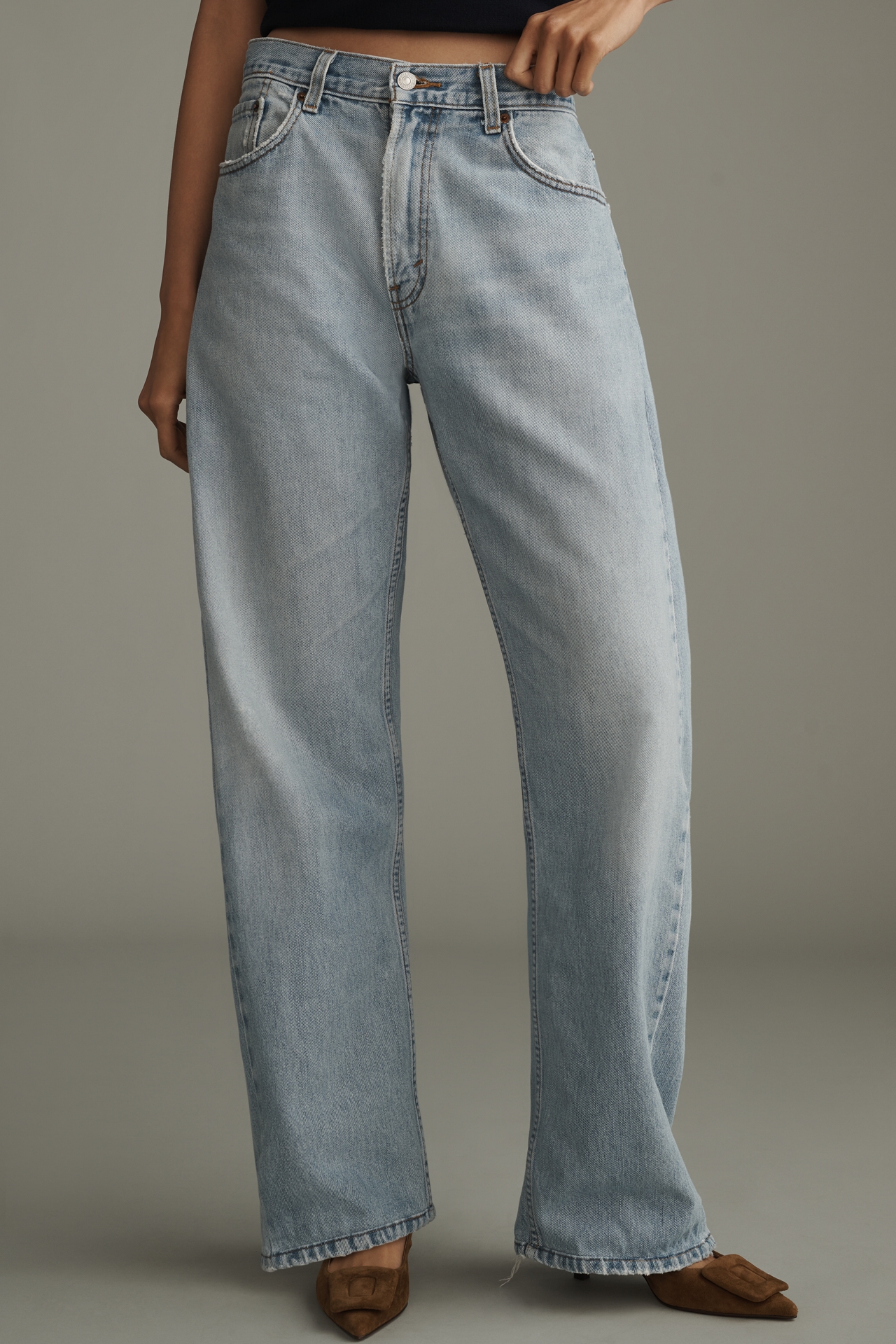 aligrace Low-Rise Barrel Jeans
