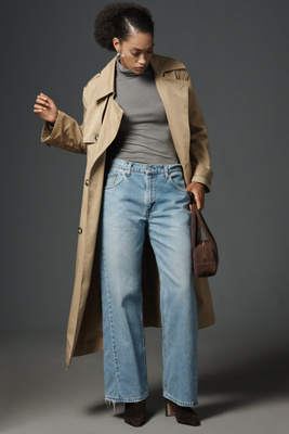 Aligrace 90s High-rise Wide-leg Jeans In Blue