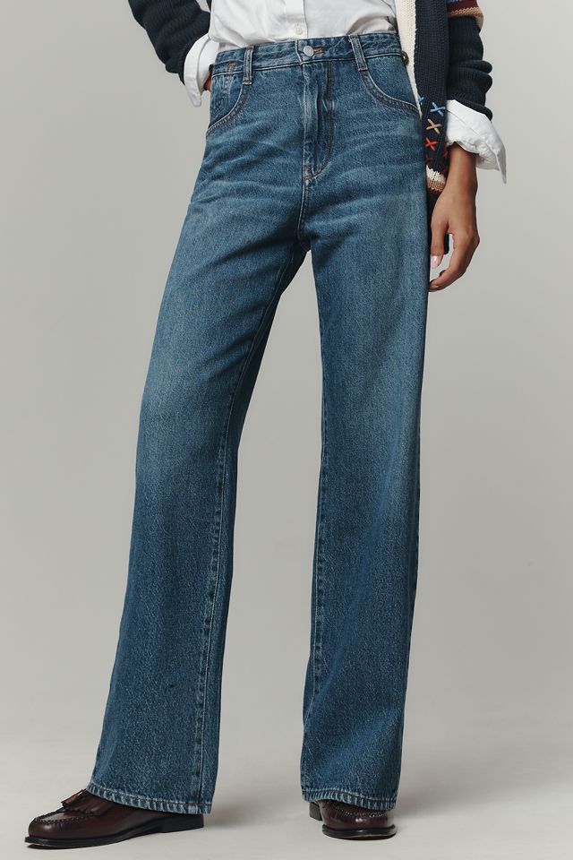The Mila Mid-Rise Straight-Leg Jeans by Pilcro #1