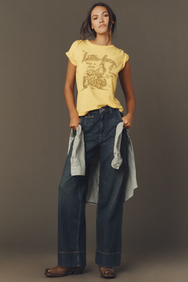 Pilcro Gilligan High-rise Flare Jeans In Neutral