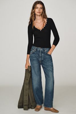 Pilcro Kenny High Rise Tapered Barrel Leg Jeans