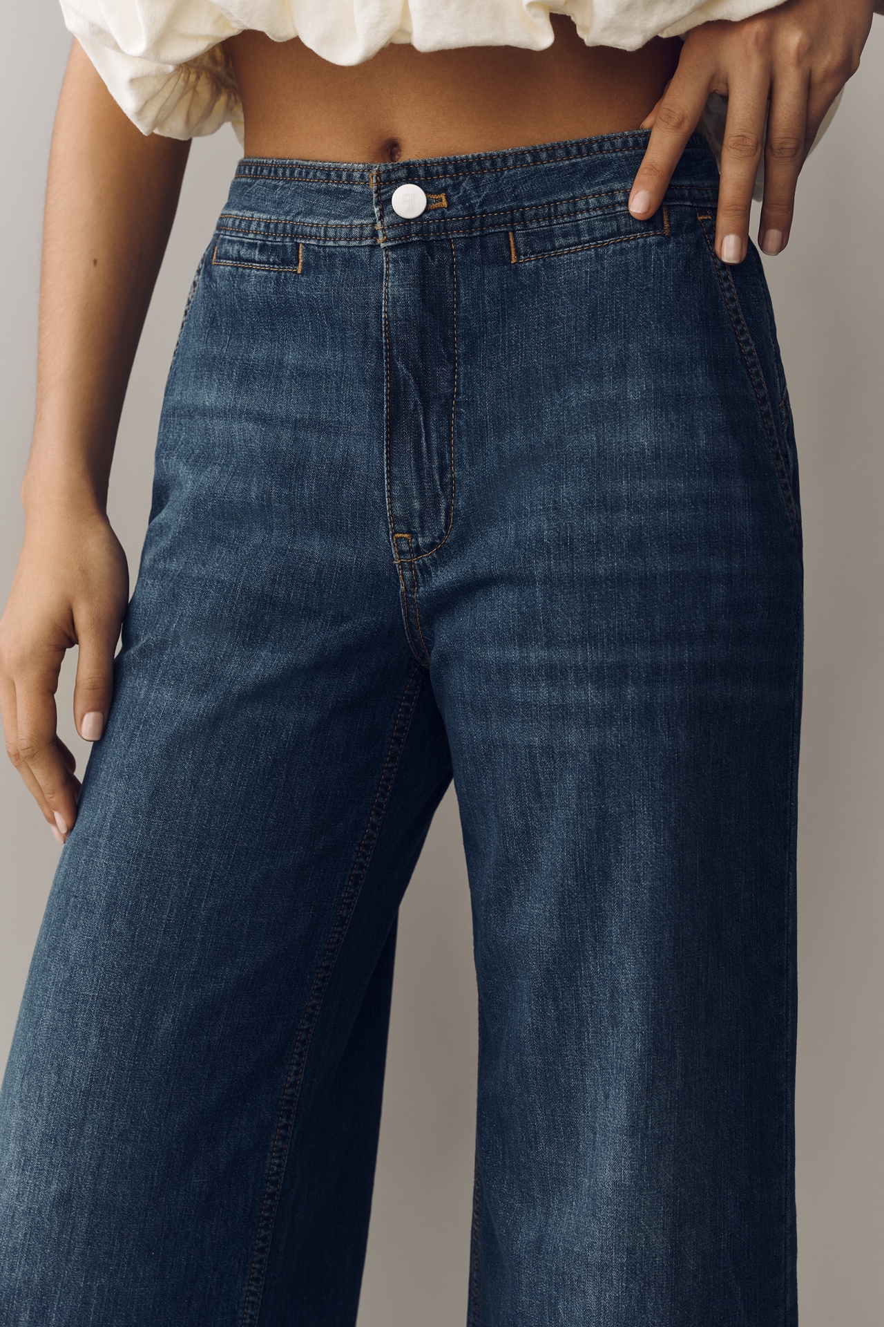 Pilcro Erie Mid-Rise Wide-Leg Jeans
