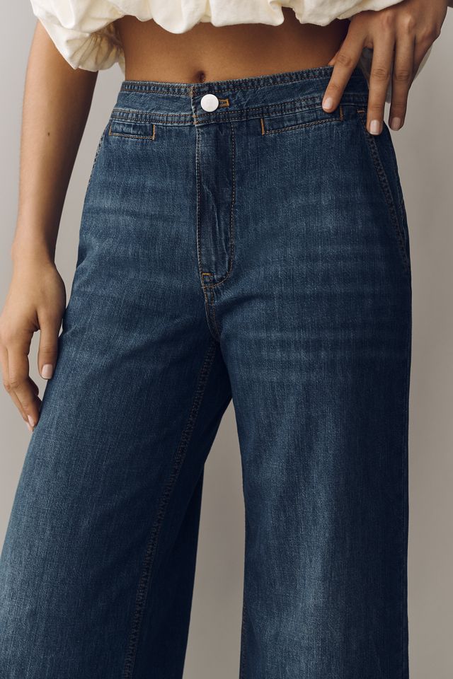 Pilcro Erie Mid-Rise Wide-Leg Jeans | Anthropologie