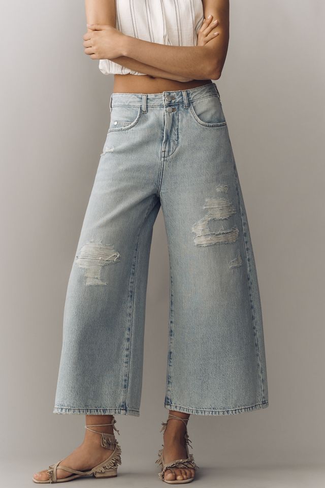 Pilcro Lyra Hoch-Taillierte Gekürzte Weit-Geschnittene Destroyed Jeans #3