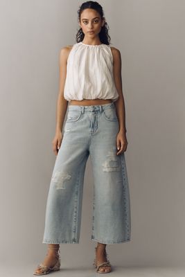 Pilcro Lyra Hoch-Taillierte Gekürzte Weit-Geschnittene Destroyed Jeans